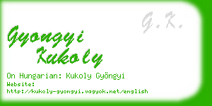 gyongyi kukoly business card