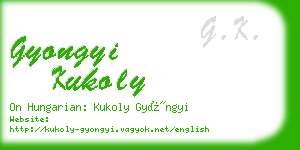 gyongyi kukoly business card